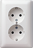 Gira systeem 55 wandcontactdoos (WCD) 2-voudig zuiver wit glanzend