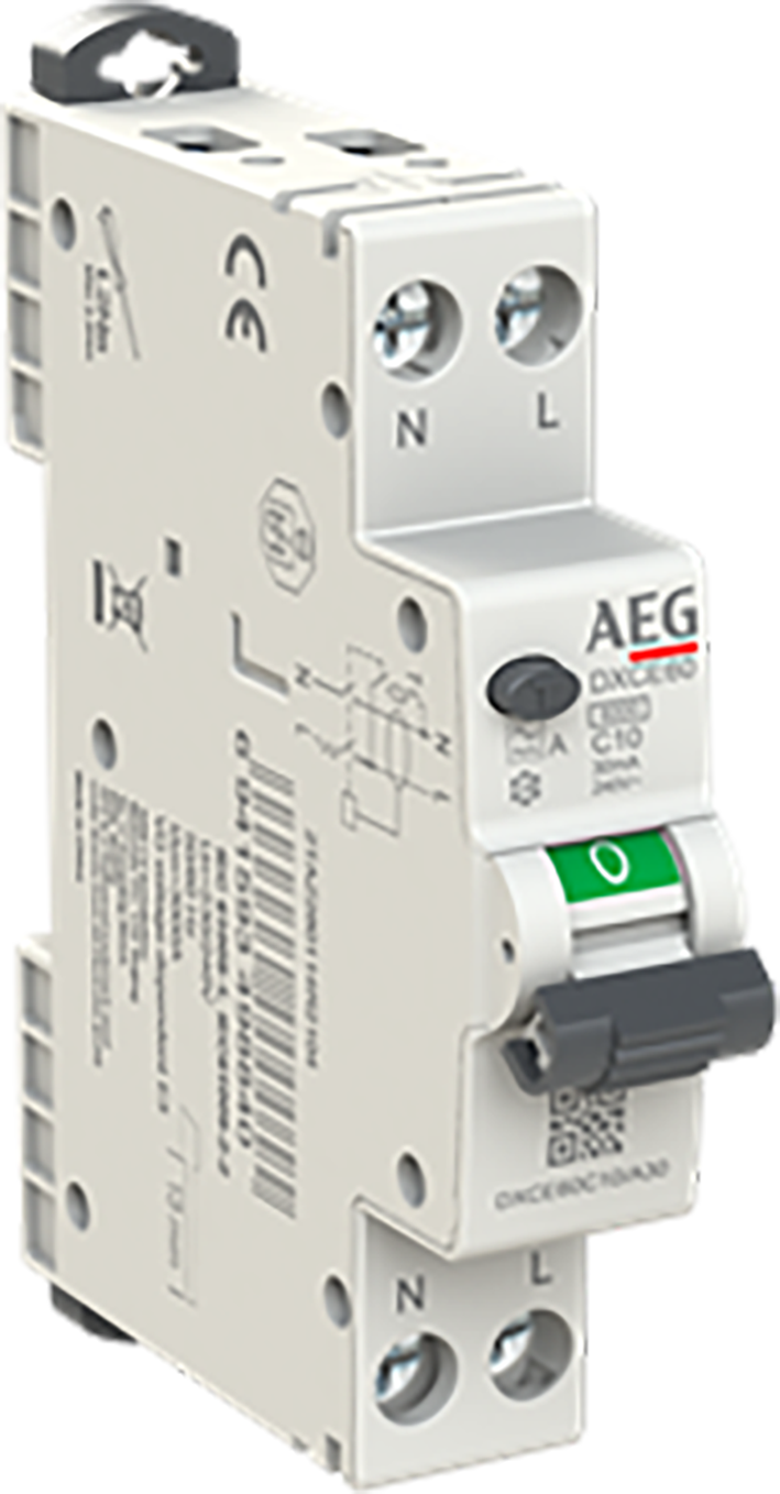 AEG Aardlekautomaat 1P+N C10 A, Type A, 30mA - 1 module breed - (spanningsafhankelijk)