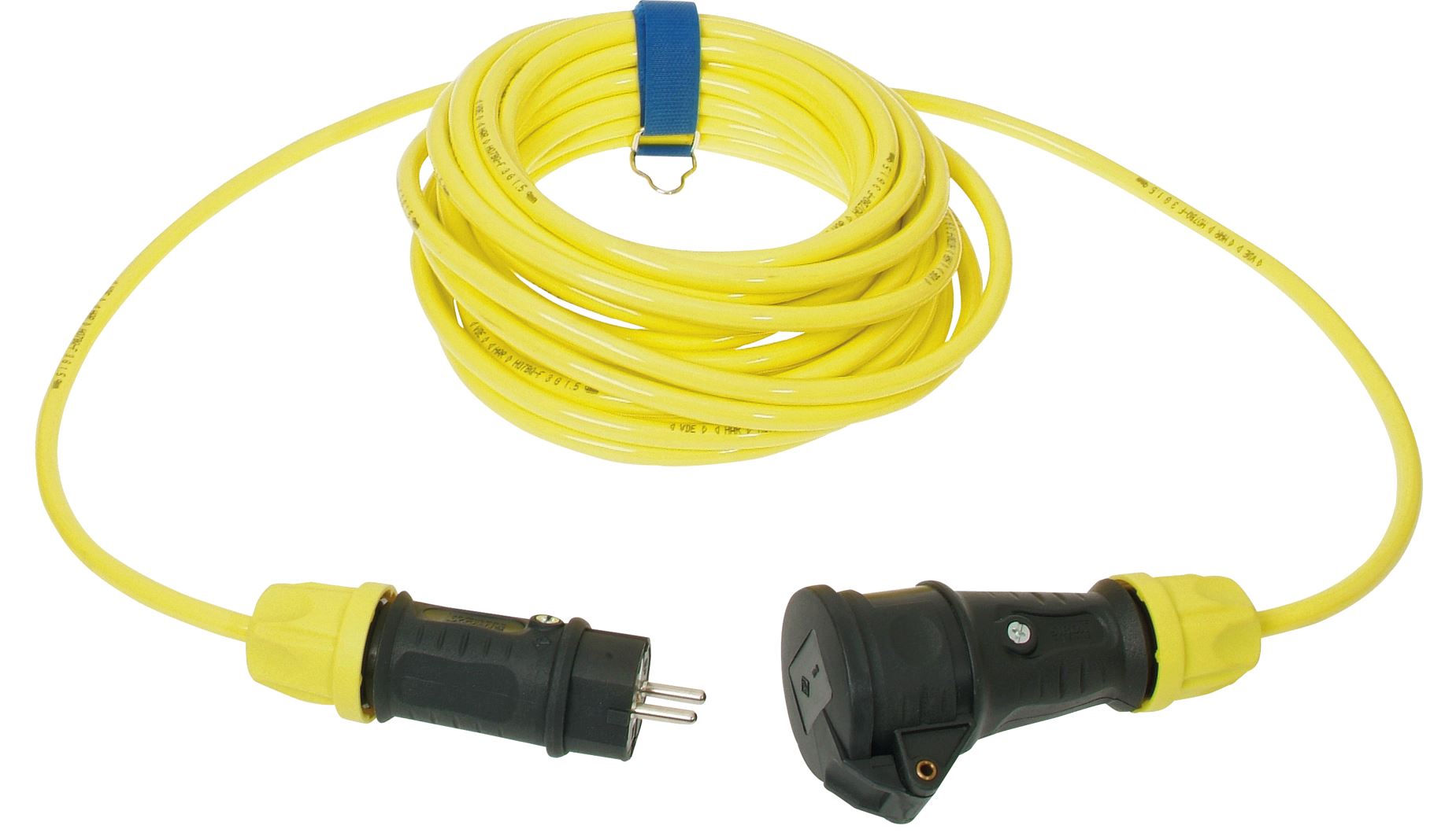 SiRoX verlenging, geel, 15 m, 1x aardingscontactstekker en koppeling, H07BQ-F 3G2.5
