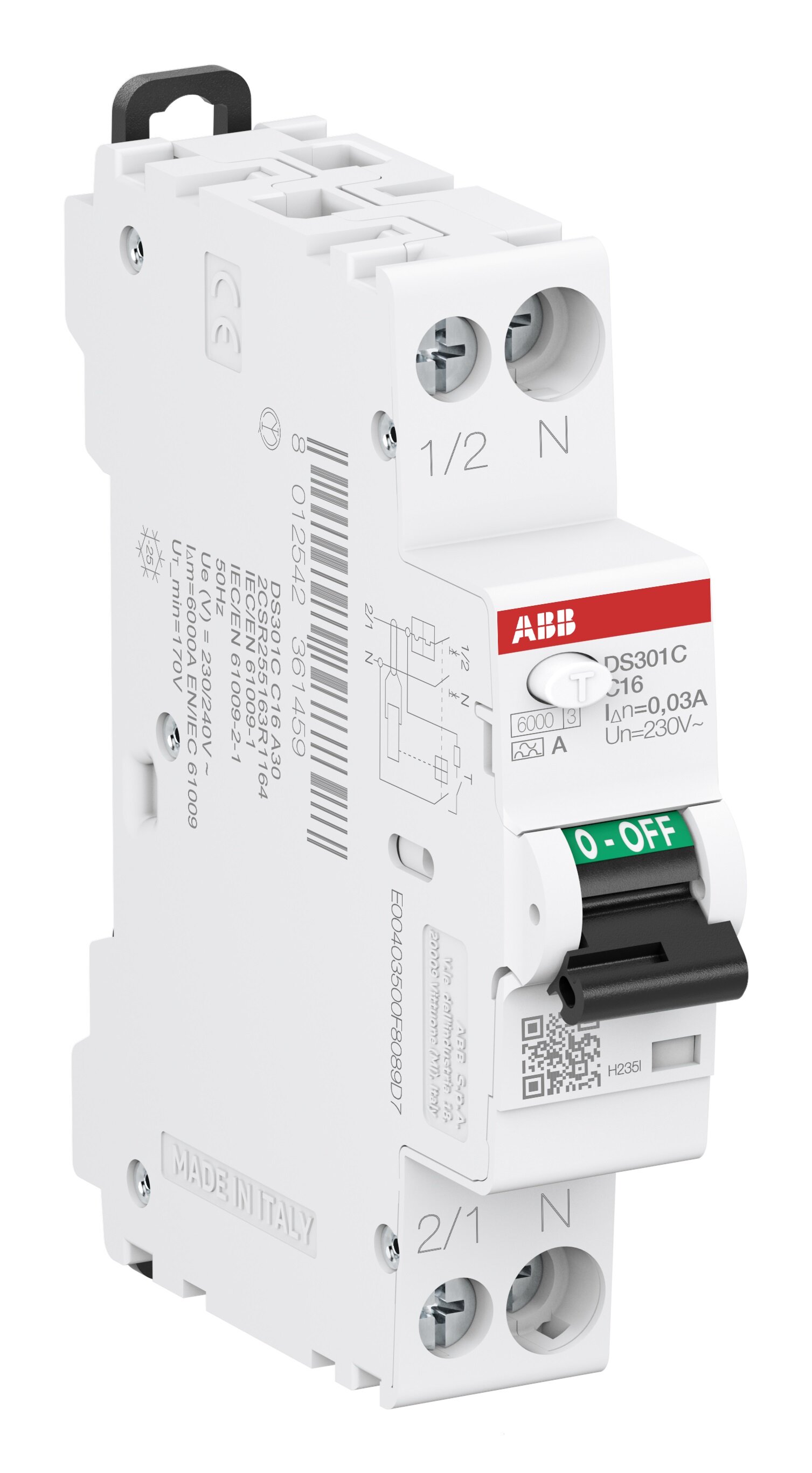ABB Aardlekautomaat 1P+N type A System pro M type A , C16, 30mA (spanningsonafhankelijk) - 2CSR255163R1164