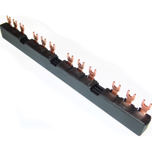 3-fasen gevorkte rail, L-uitvoering, gesloten, HI 4 x 3 polen, 208 mm lang