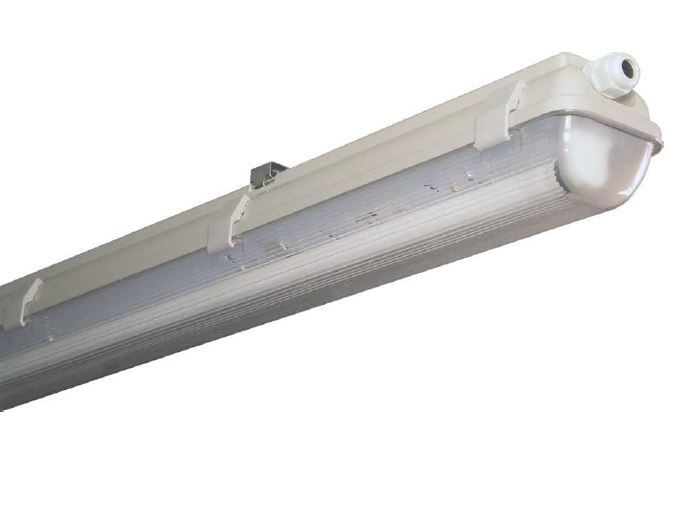 FR rasterarmatuur IP65 1x18W T8, elektronisch voorschakelapparaat, FK71 660x93x100mm
