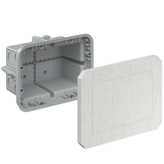 Betonconstructie, universele verzonken behuizing, met minerale vezelplaat 258x188x135 mm