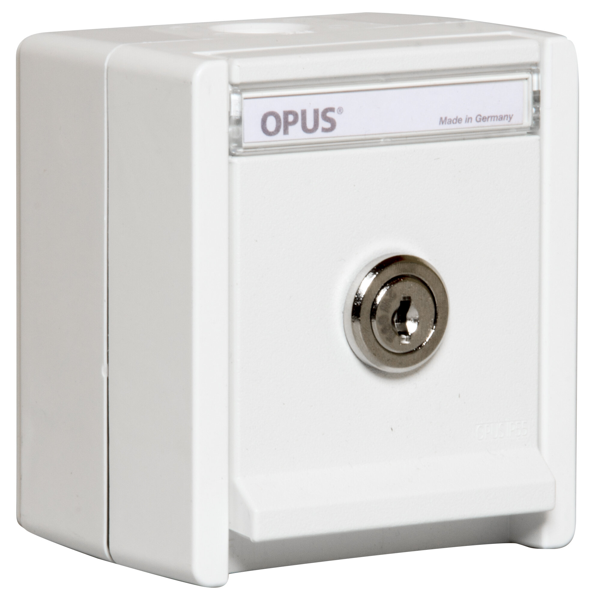 OPUS RESIST geaarde contactdoos enkel met slot sleutel "3" helder wit