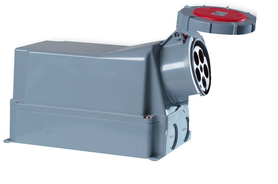 Wandcontactdoos 125A 5p 6h IP66/67 Power Twist (basisbehuizing HxBxD = 262x162x205 1xM63 2xØ40)