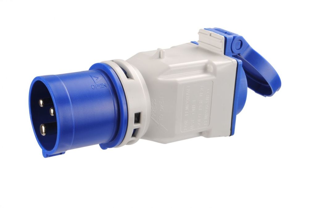 Caravan-Adapter, CEE-Stecker16A, 3-pol. 230V, auf Schuko-