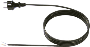 Beveiligingscontact - voedingskabel, aansluitkabel, zwart, lengte 5,0m H07RN-F 3G1,50