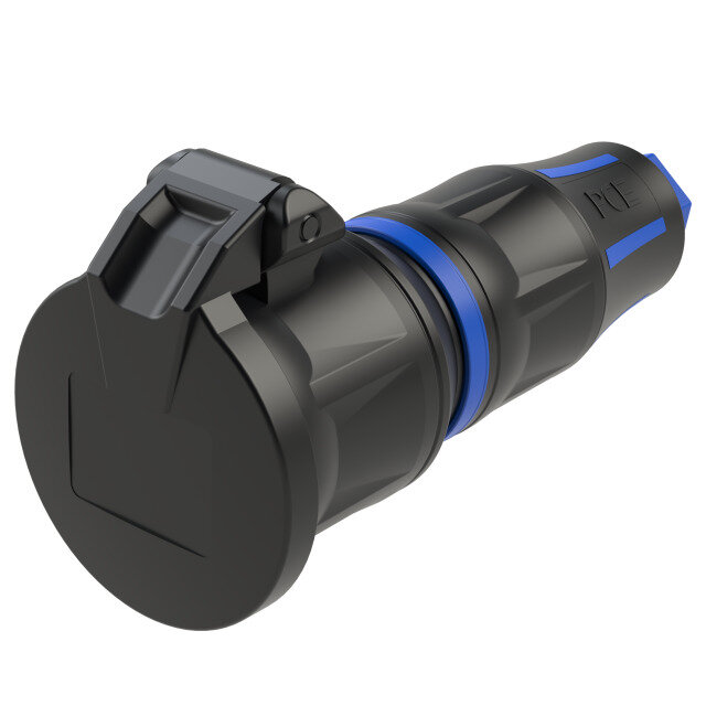 SIROX Profi contrastekker met scharnierend deksel, IP54, Zwart/Blauw
