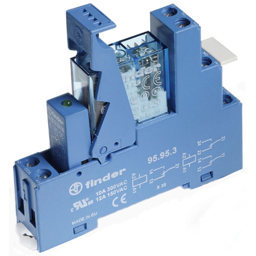 Koppelrelais serie 49 2 wisselcontacten,  24 V DC, 8 A