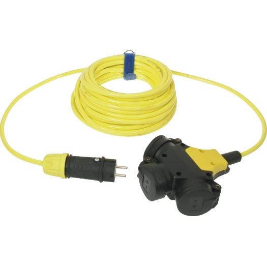 SIROX® verlengkabels H07BQ-F 3G2,5 mm² met verend klapdeksel 5 m geel