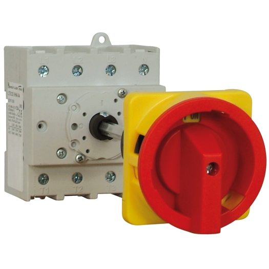Hoofd- / Noodschakelaar voor DIN-railmontage 4-polig 125 A, 45 kW