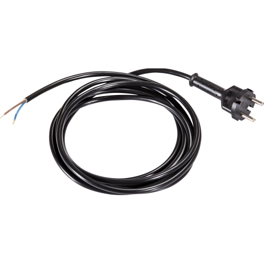 Kunststof aansluitsnoer H05VV-F 3 G 1,5 mm² met haakse stekker zwart 5 meter
