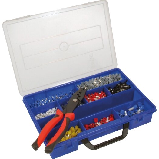 Adereindhulzen assortiment met krimptang 3.202-delig