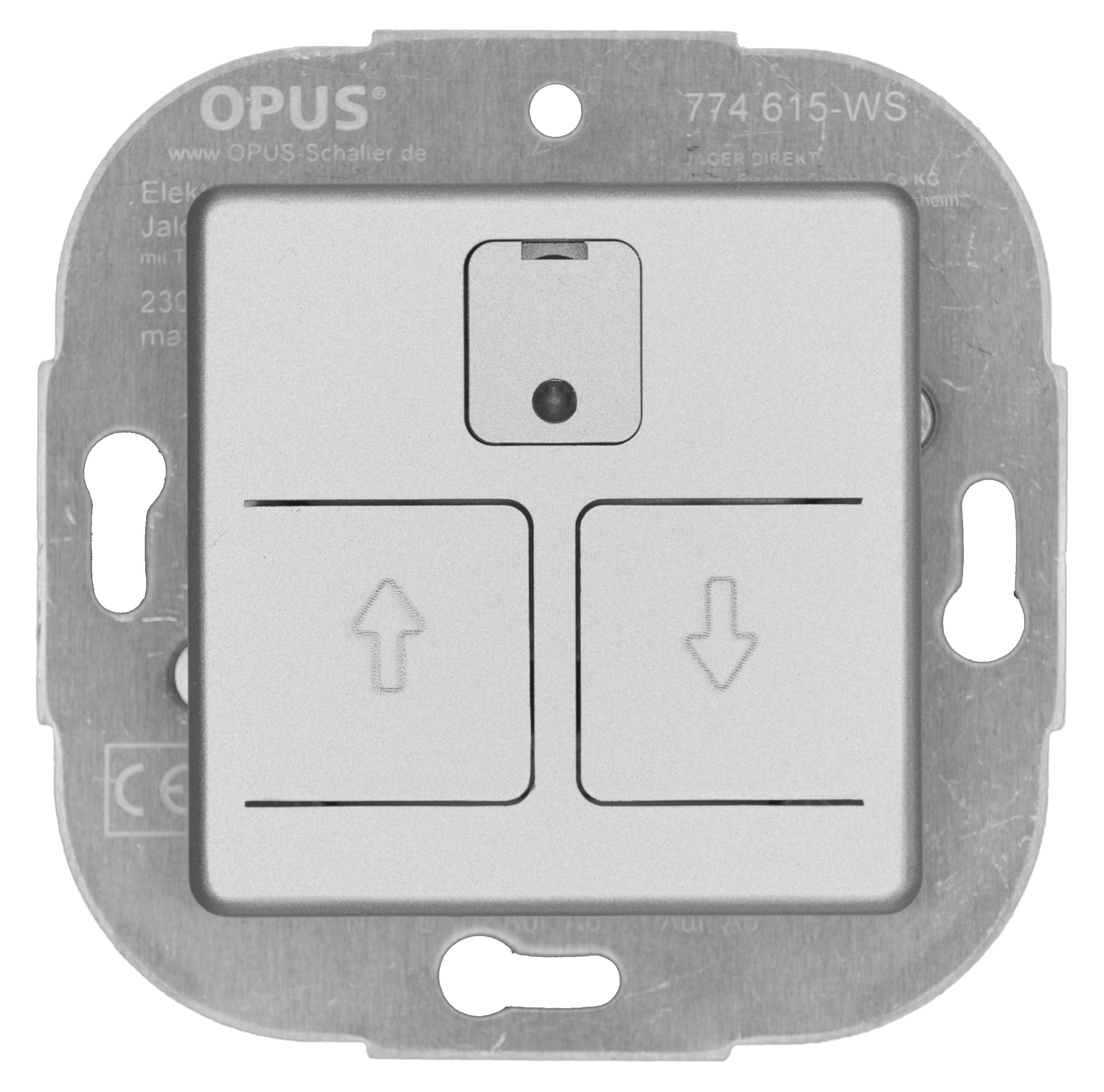 OPUS 55 elektronische rolluik schakelaar met 24 h-automaat alu - zilver - zijdeglans