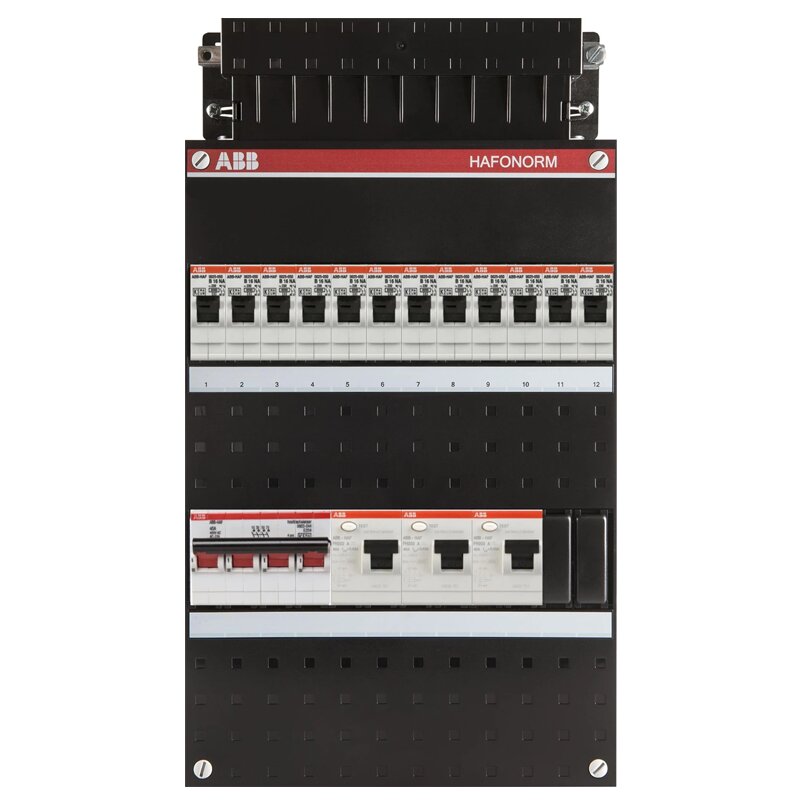 ABB groepenkast Hafonorm 3 fasen 12 groeps  - ABB groepenkast Hafonorm 3 fasen 10 groeps  - HAD343333-222+H44