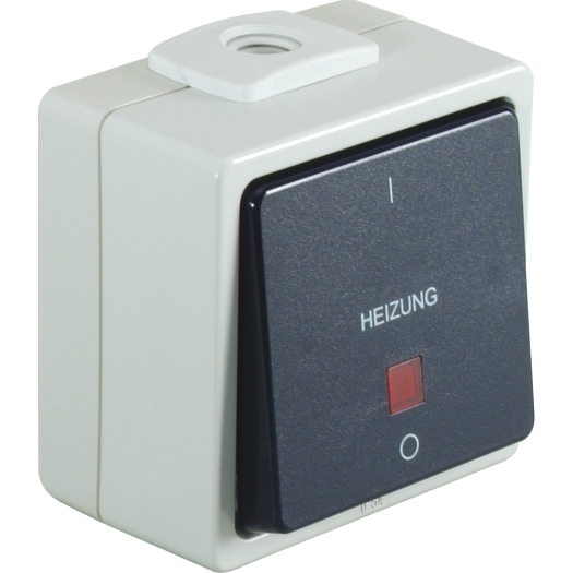 OPUS® AQUA (puls) schakelaar met verlichting Verwarming noodstop-schakelaar, 2-polig, rode lens lich