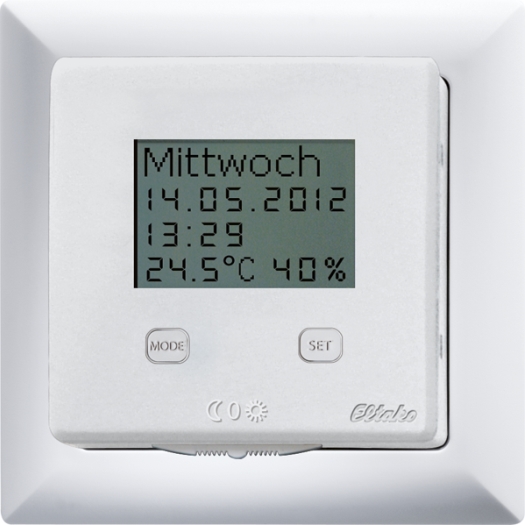 Draadloze sensor klok thermo hygrostaat rw zuiver wit