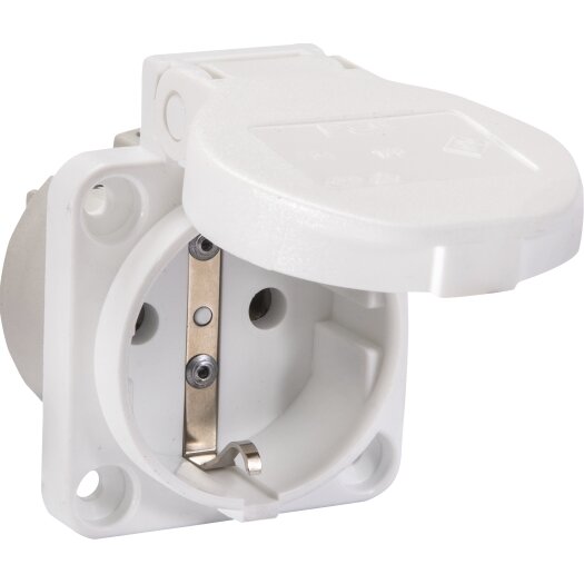 Machinecontactdozen IP 54 wit (RAL 9016) van achteren 50 x 50 mm 38 x 38 mm