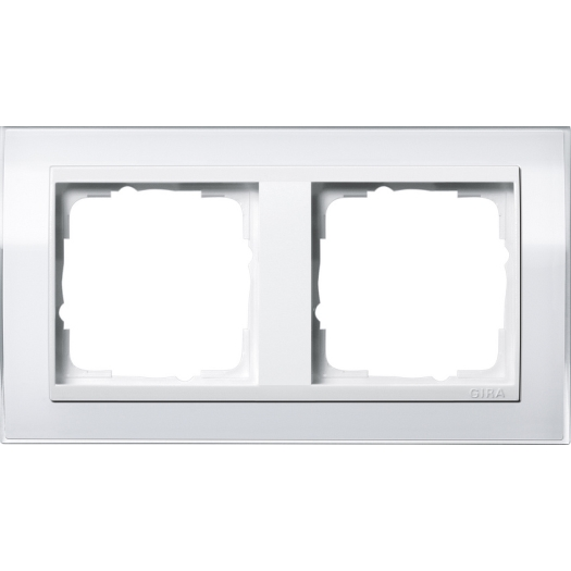 GIRA Event afdekraam 2-voudig Clear wit glans