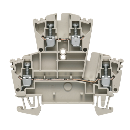 Meerlagig klemmenblok, schroefaansluiting, 2,5 mm², 400 V, 24 A, aantal niveaus: 2, donkerbeige