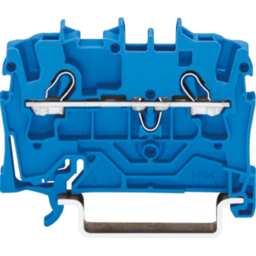 2-kabeldoorvoerklem, blauw 0,25-2,5 mm²/4 mm²