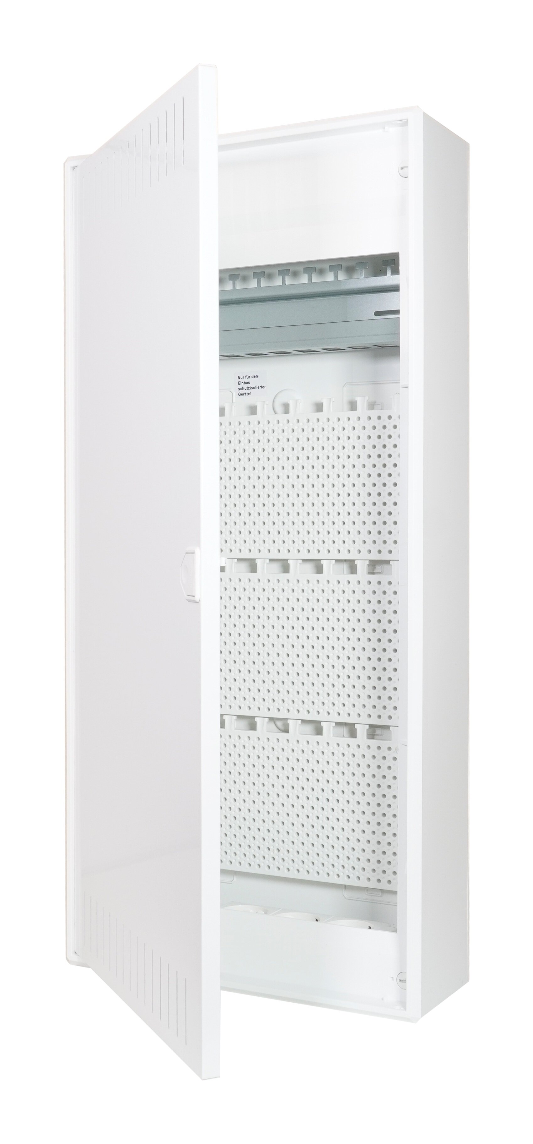 Opbouw-communicatieverdeling, 4-rijig, incl. 3-voudige contactdoosstrip