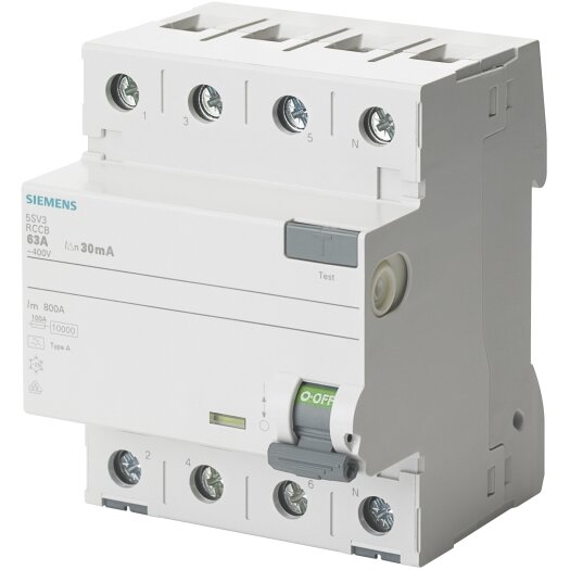 Siemens Aardlekschakelaar 4-polig Type A, "PSE/SSF" 40 A, 0,3 A