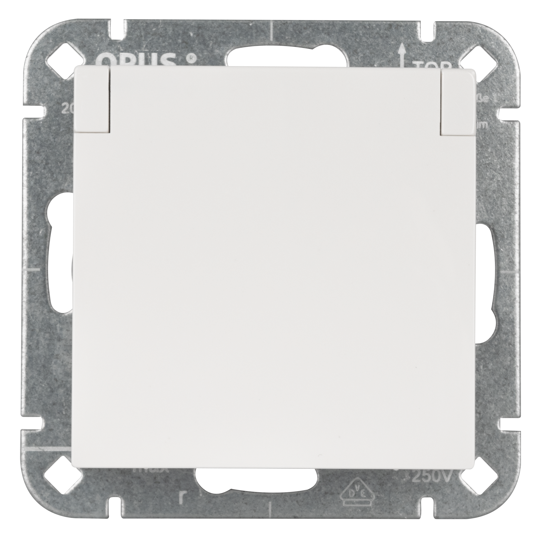 OPUS 55 Premium wandcontactdoos met klapdeksel, verhoogde contactbeveiliging. Contactbescherming, poolwit zijdemat