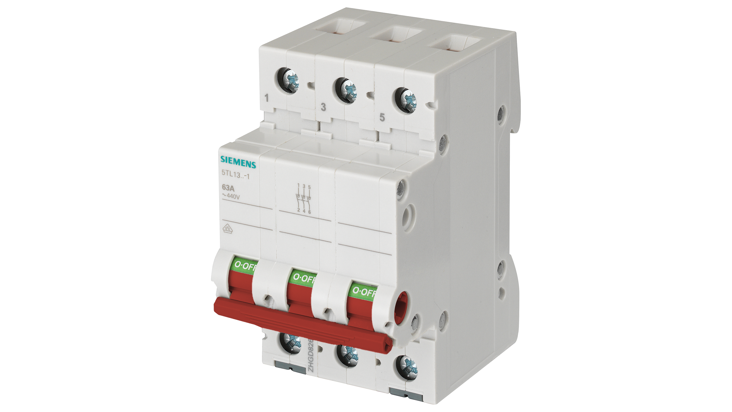 Siemens hoofdschakelaar "5TL1" 3-polig 63 A