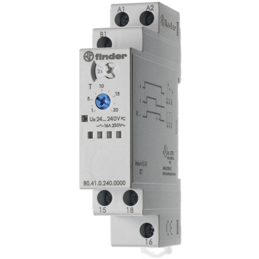 Tijdrelais, uitschakelvertraging, 1 wisselcontact 16 A, voor 24 tot 240 V AC/DC