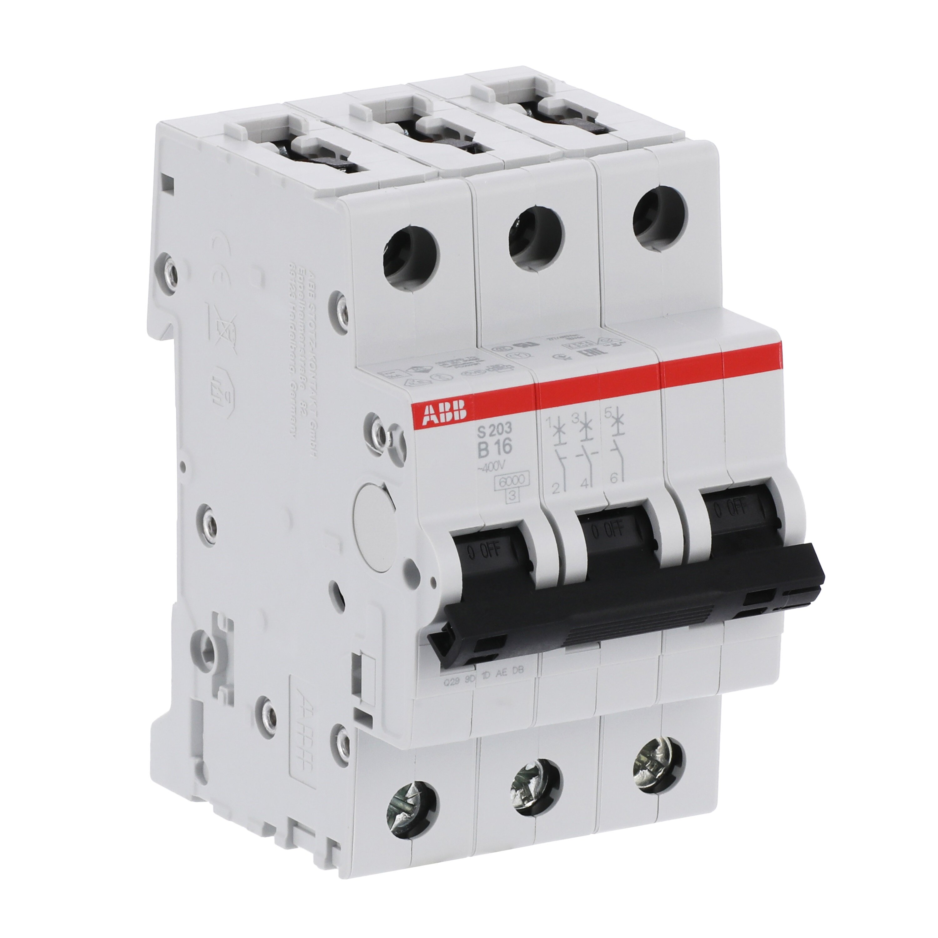 ABB Installatieautomaat 3-polig "S203" B, 16 A
