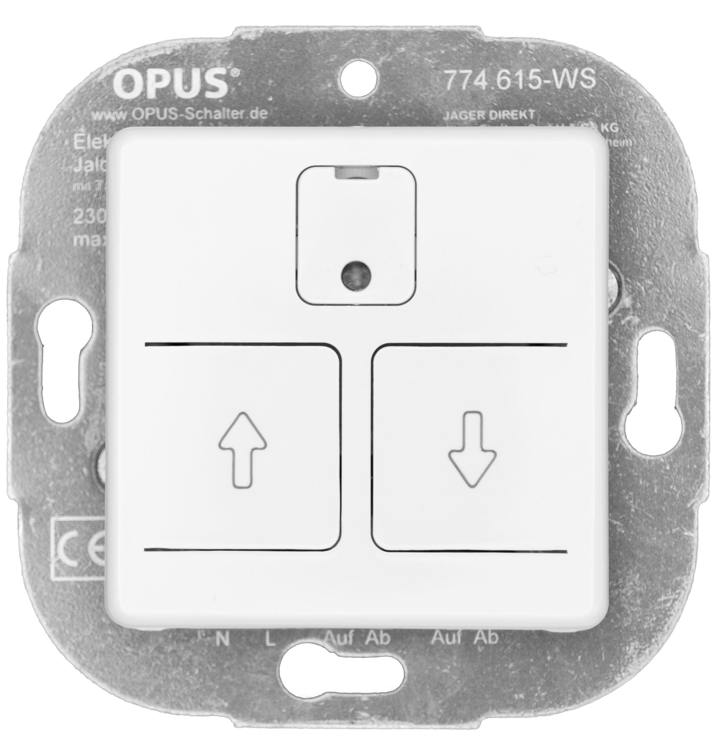 OPUS 55 elektronische rolluik schakelaar met 24 h-automaat polarwit