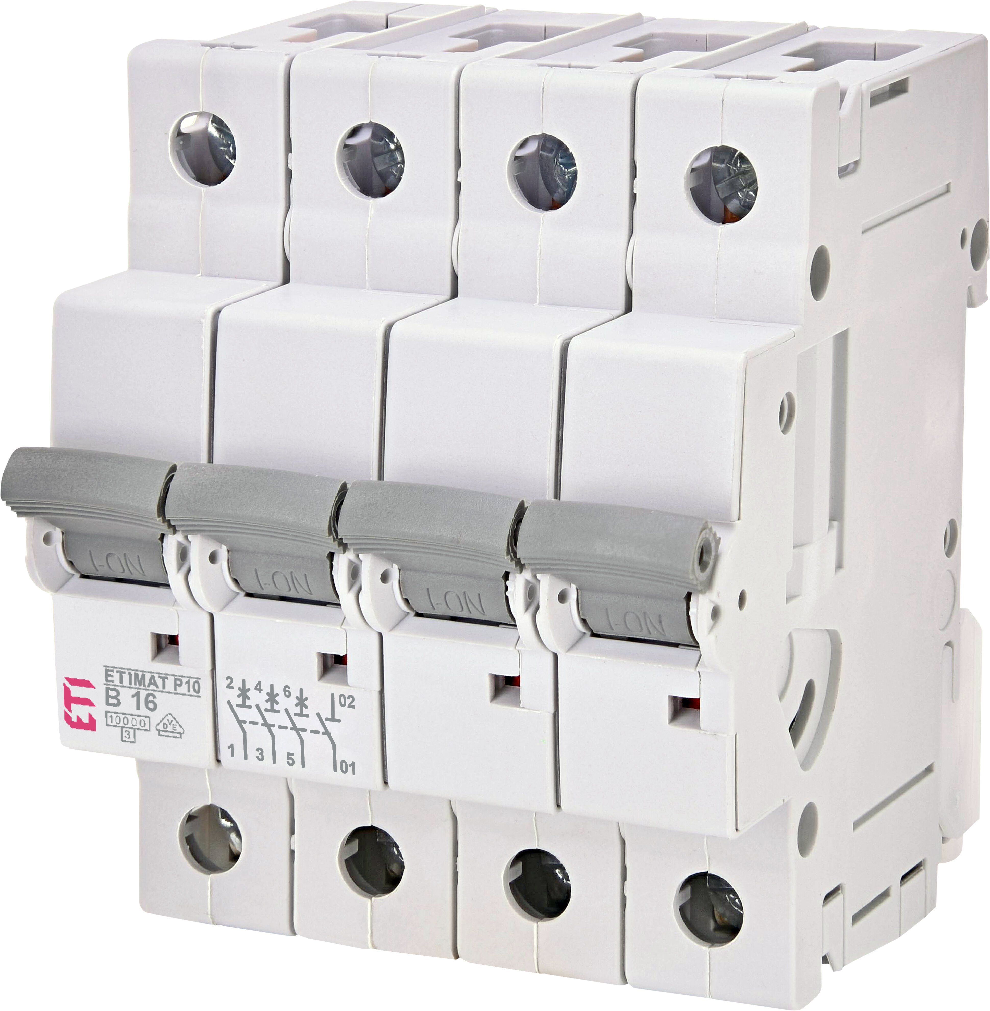ETI Installatieautomaat B16 3-polig + N, 10 kA (krachtgroep)