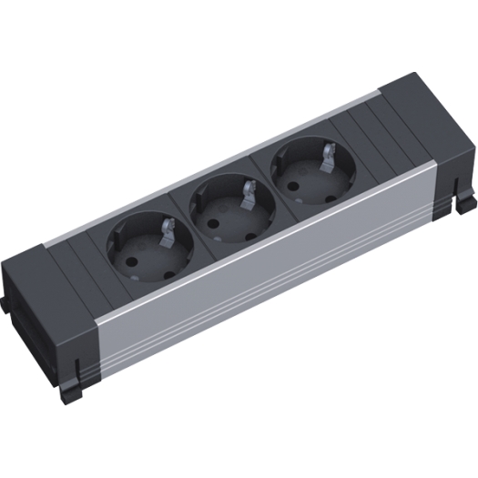 Power frame 3-voudige contactdoosunit met beschermende contactdozen met verhoogde contactbeveiliging, kortsluiting