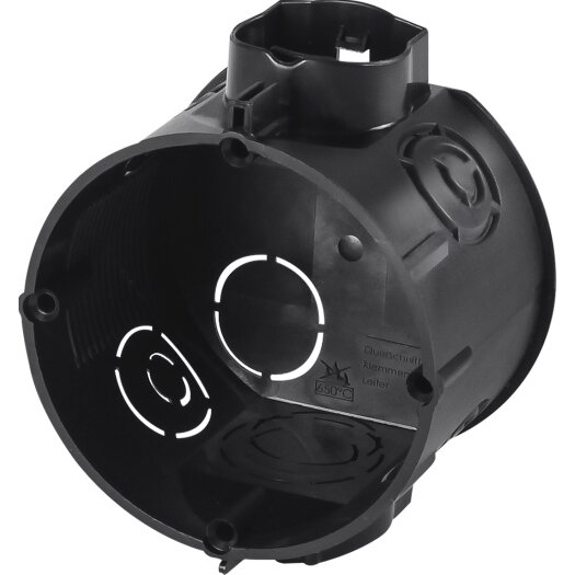 Inbouwdoos Ø 60 mm plat, zonder apparaatschroeven zwart