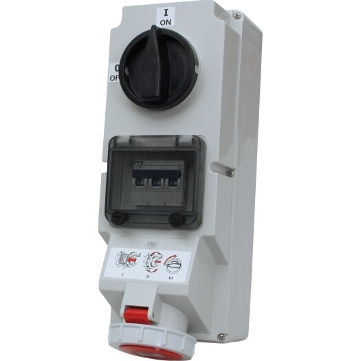 SIROX® Afschakelbare CEE-wandcontactdozen IP 67 met automaat 16 A