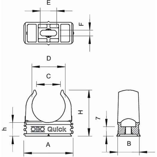 Snelklem vlamvertragend M40, PP, zuiver wit, RAL 9010