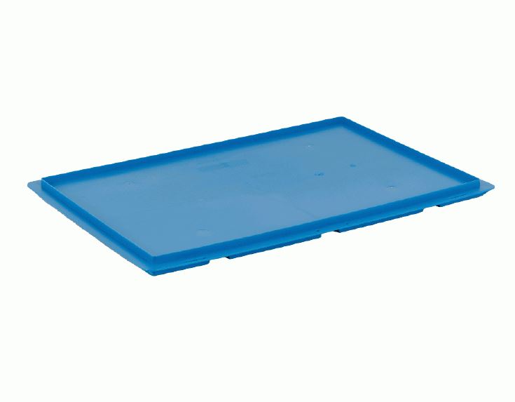 Deksel voor scharnierende boxen blauw 600x400mm, PP, gesloten