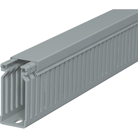 Bedradingskanaal 60x25x2000, PVC, steengrijs, RAL 7030