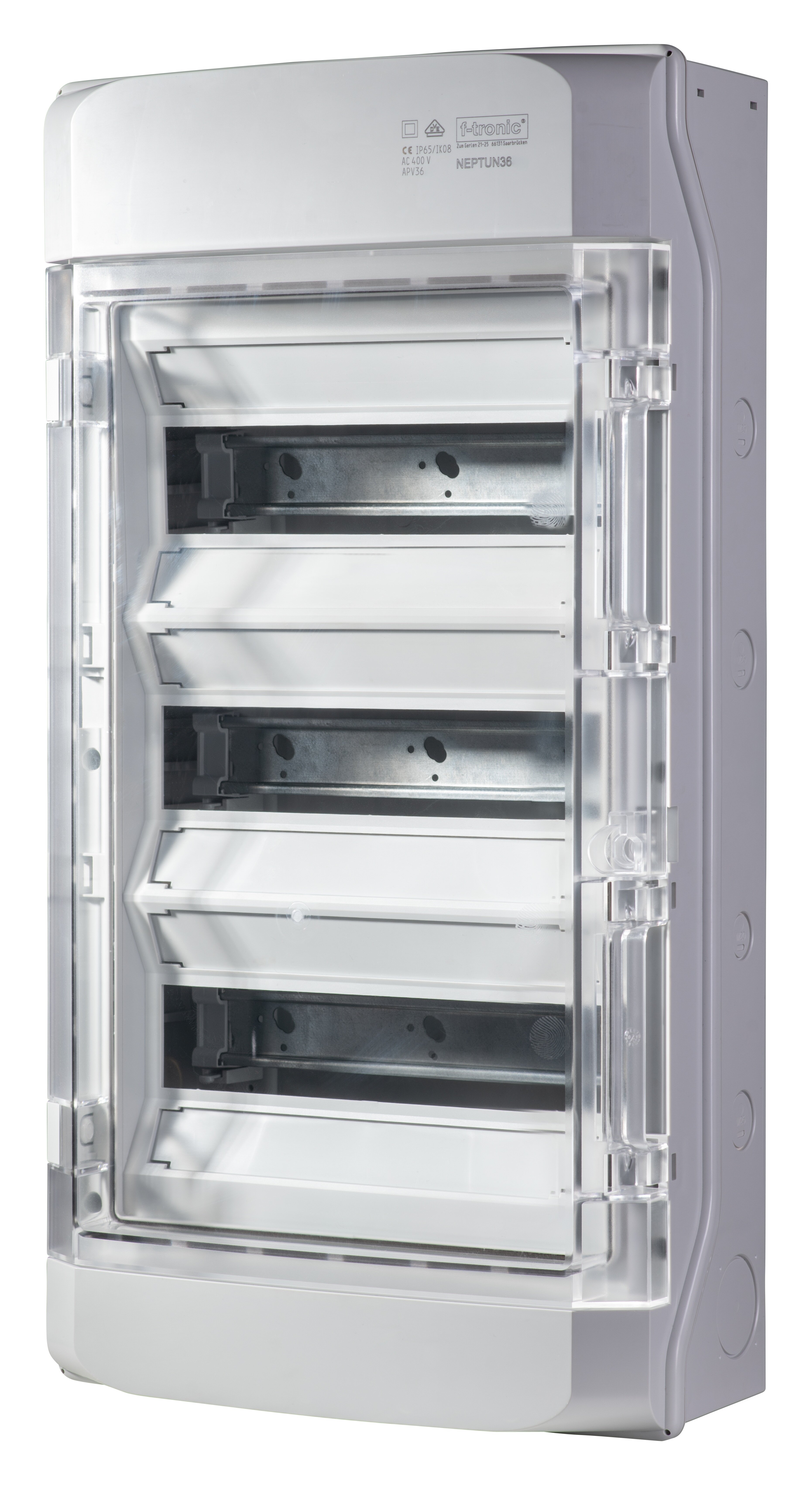 Neptun opbouwverdeler IP65, 3-rijen, 3 x 12 modulen