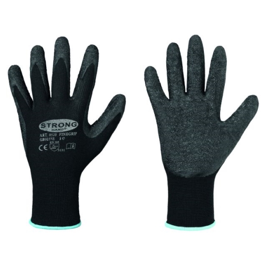 Handschuhe Gr.09, FINEGRIP POLYAMID/LATEX,SCHWARZ