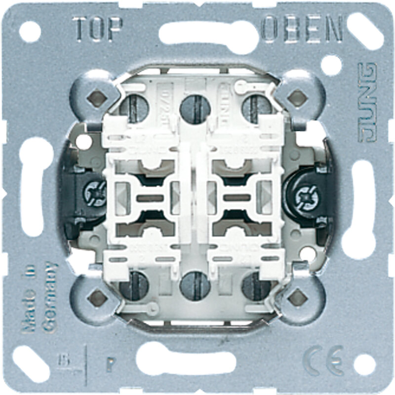 Dubbele drukknop, 10 AX, 250 V ~, 2 wisselcontacten