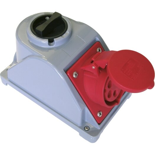 SIROX® Afschakelbare CEE-wandcontactdozen IP 44 16 A met CEE + 1 Schuko ** 1 x M 25