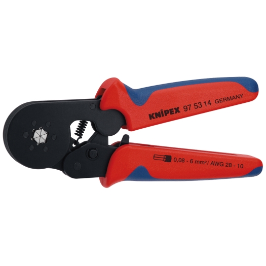 KNIPEX zelfinstellende krimptang voor adereindhulzen (zeskant) 0,08-10 mm²