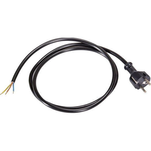 Kunststof aansluitsnoer H05VV-F 3 G 1,5 mm² met centrale stekker zwart 1,5 meter