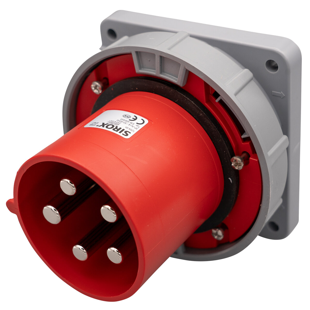 CEE-aanbouwapparaatstekker recht IP 67, 5-polig, 400 V, 6 h 125 A* CEE-aanbouwapparaatstekker recht IP 67, 5-polig, 400 V, 6 h 125 A*