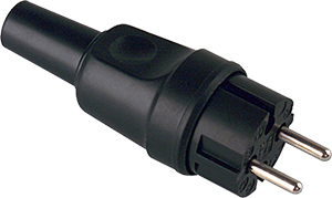 Contourplug van massief rubber in zwart