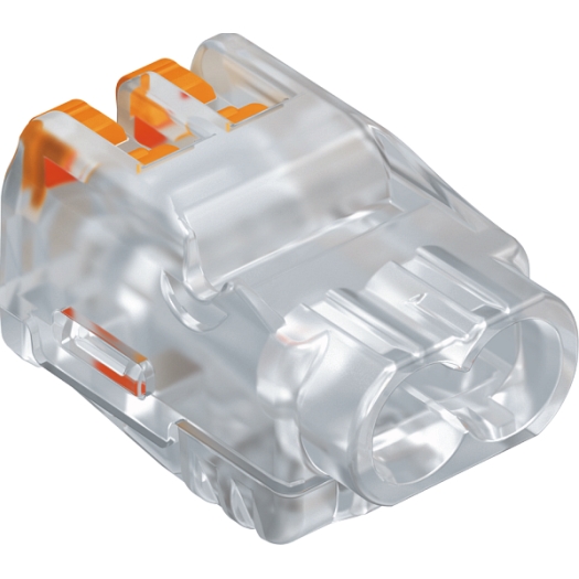 Universeel aansluitblok voor 2 starre flexibele geleiders 0,2-2,5mm², PC, transparant
