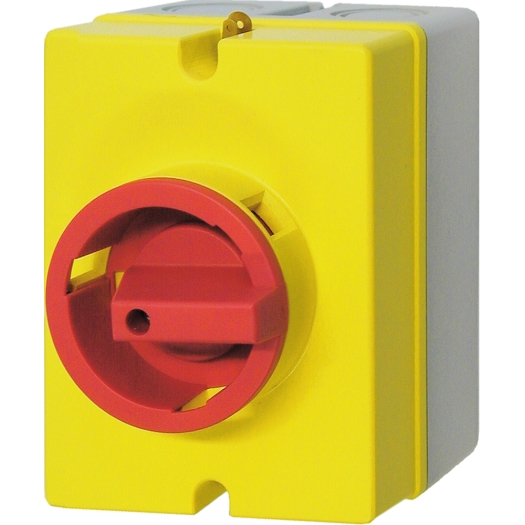 Hoofd- / Noodschakelaar voor wandmontage 20 A, 7,5 kW 130 x 100 x 80 mm