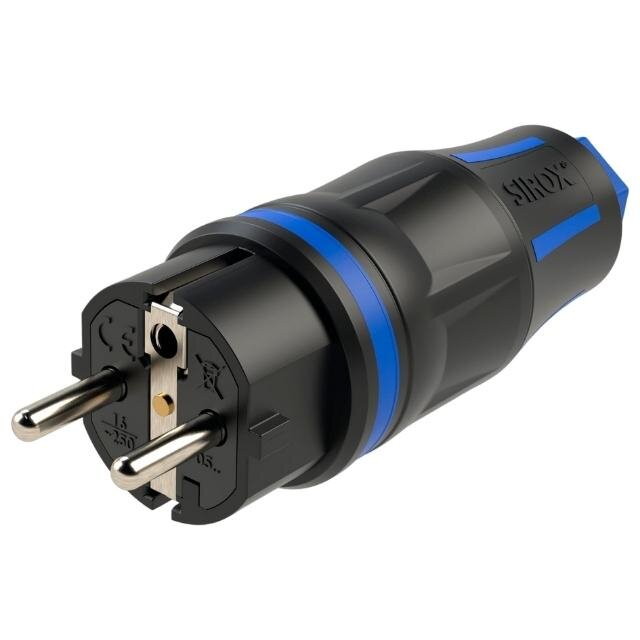 SIROX profi stekker 2-polig, zwart/blauw, IP54